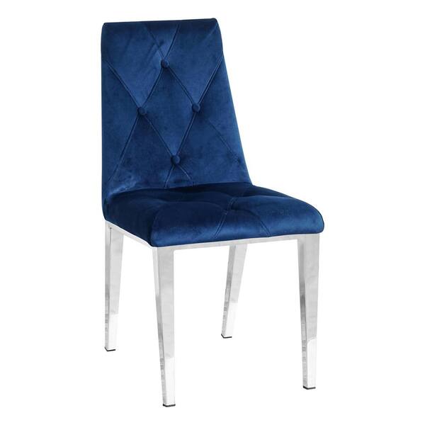 navy blue dining chairs with chrome legs