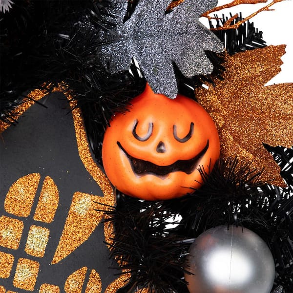 Northlight 24 in. Orange and Black Unlit Haunted House Halloween