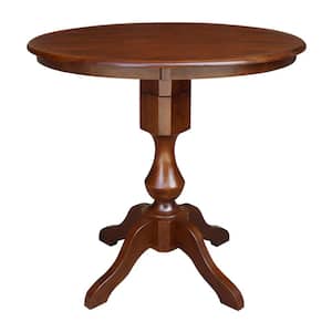 36 in. Espresso Solid Wood Round Sophia Gathering Pedestal Table