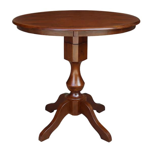 International Concepts 36 in. Espresso Solid Wood Round Sophia Gathering Pedestal Table