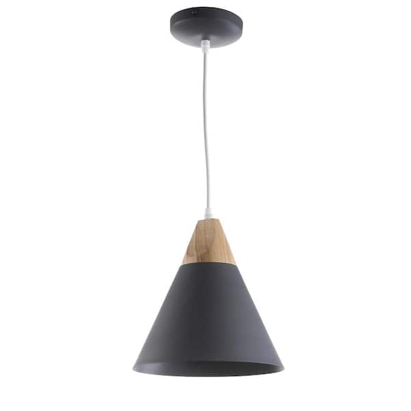 Cila 1-Light Dark Grey/Light Brown Mini Island Hanging Pendant Lighting