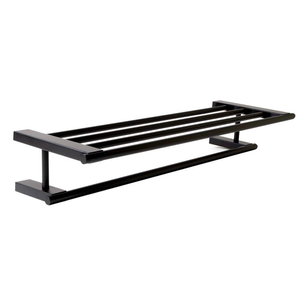 Black Matte Stainless Steel Wall Mounted Towel Rack