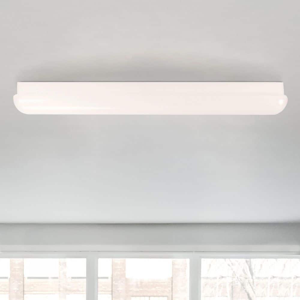 Cloud 36 in. 1-Light White Integrated LED Linear Puff Semi-Flush Mount price history on PriceWatchPro