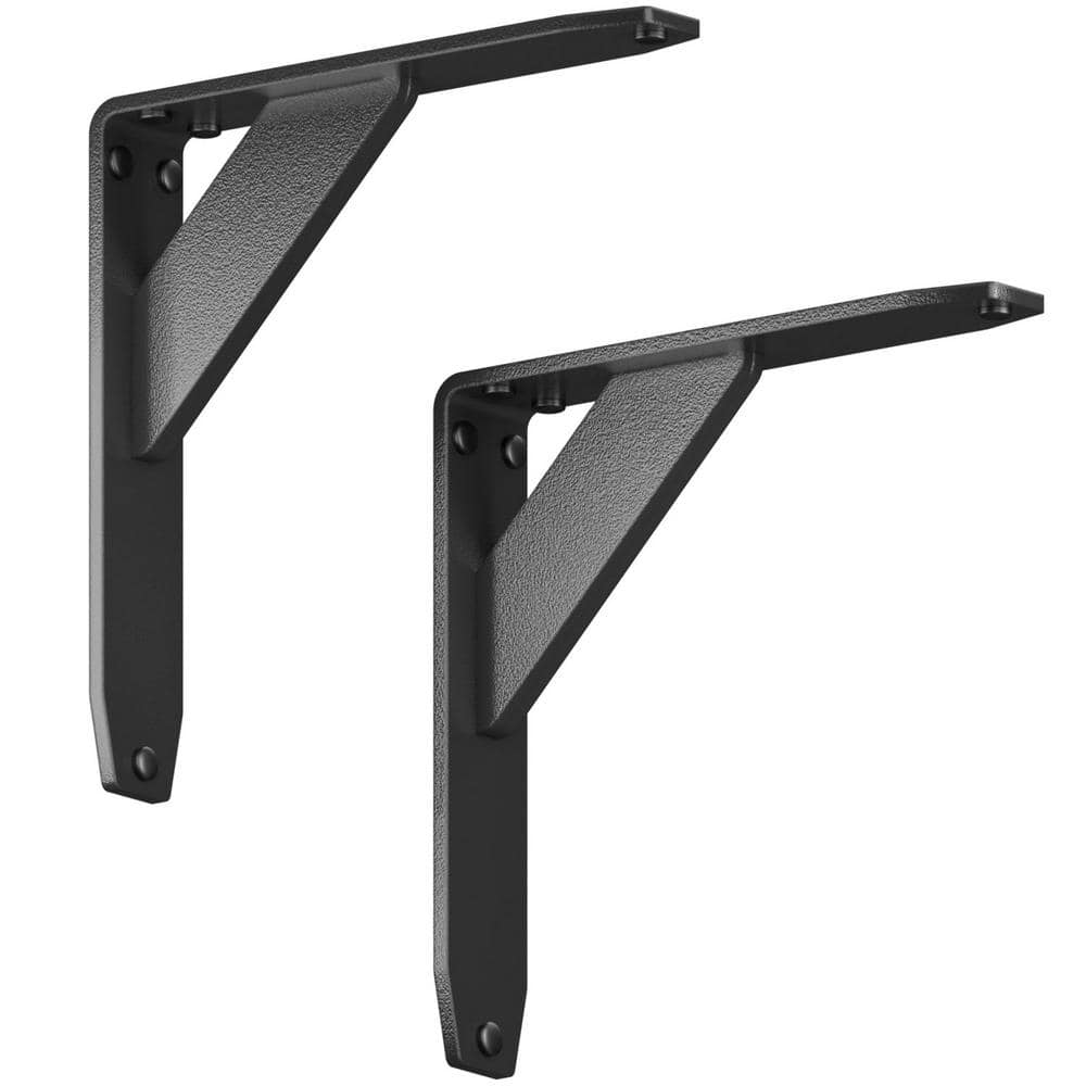 Everbilt 16 in. Matte Black Heavy-Duty Folding Shelf Bracket 14070 - The  Home Depot