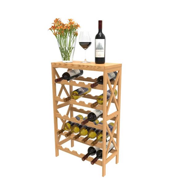 Lavish Home 25-Bottle Brown Floor Wine Rack