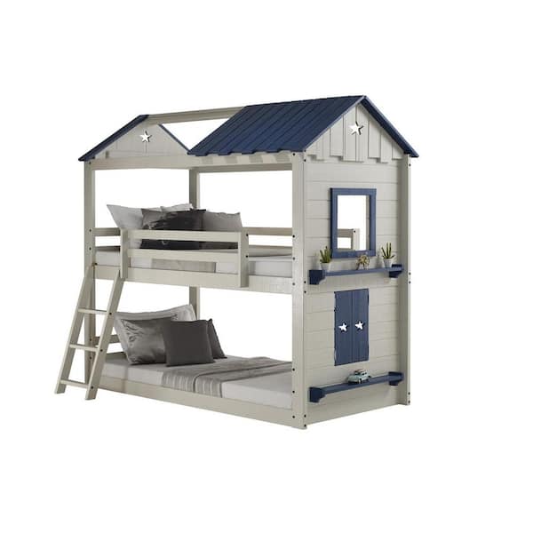 Donco Kids Grey and Blue Over Twin Star Gaze Bunk