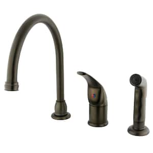 Chatham Single-Handle Deck Mount Widespread Kitchen Faucets with Side Sprayer in Oil Rubbed Bronze