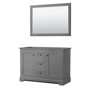 Avery 47.25 in. W x 21.75 in. D x 34.25 in. H Double Bath Vanity Cabinet without Top in Dark Gray with 46 in. Mirror