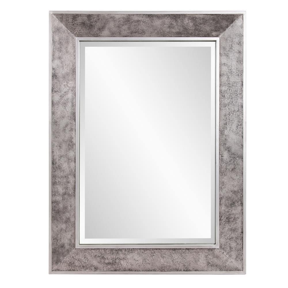 Corbin Industrial Rectangular Mirror in Textured Silver Finish