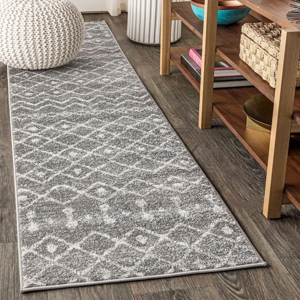 JONATHAN Y Aksil Moroccan Beni Souk Gray/Cream 2 ft. x 8 ft. Runner Rug