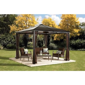 Sumatra 10 ft. x 10 ft. Brown Steel Framed Gazebo