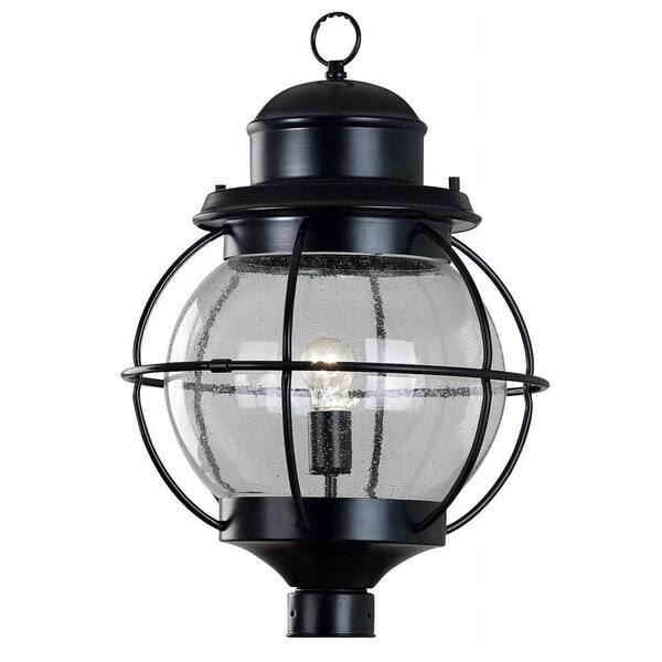 KENROY HOME Hatteras 1-Light 24 in. Black Post Lantern