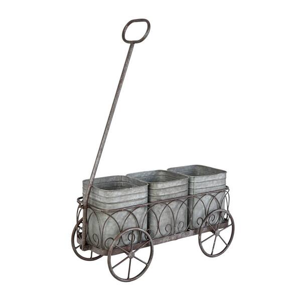 Litton Lane Rolling Plant Cart Wagon