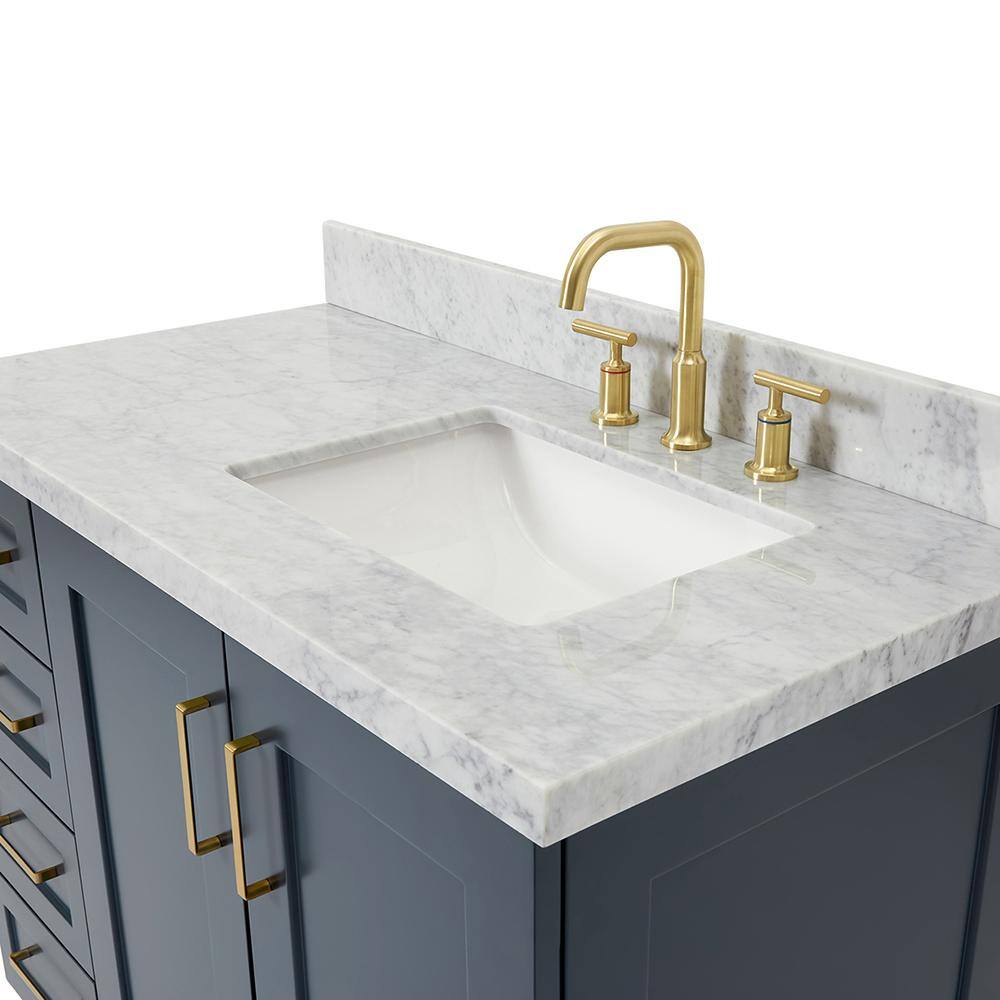 Midnight Blue 43" Single Basin Vanity with Marble Top