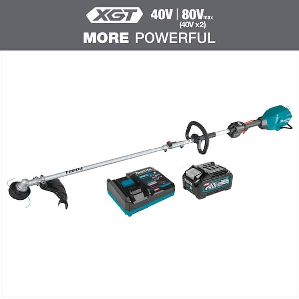 XGT 40V max Brushless Cordless Couple Shaft Power Head Kit with 17 in. String Trimmer Attachment (4.0Ah)