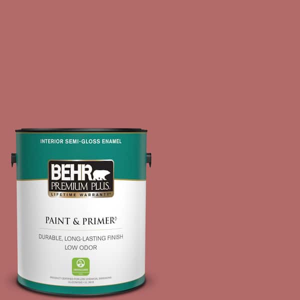 BEHR PREMIUM PLUS 1 gal. #PMD-12 Desert Rose Semi-Gloss Enamel Low Odor Interior Paint & Primer