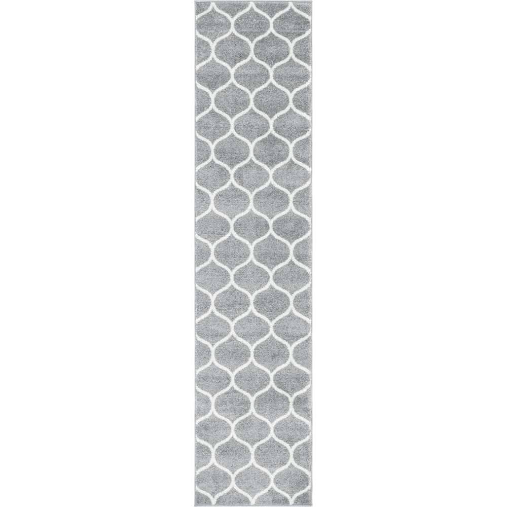 Trellis Frieze Rounded Light Gray 2 ft. x 8 ft. 8 in. Area Rug price history on PriceWatchPro