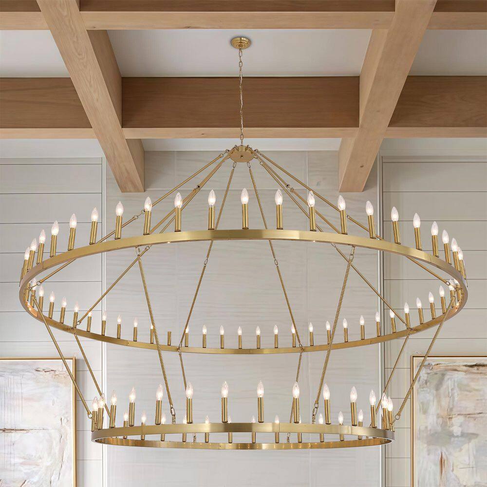 Gold Wagon Wheel Chandelier