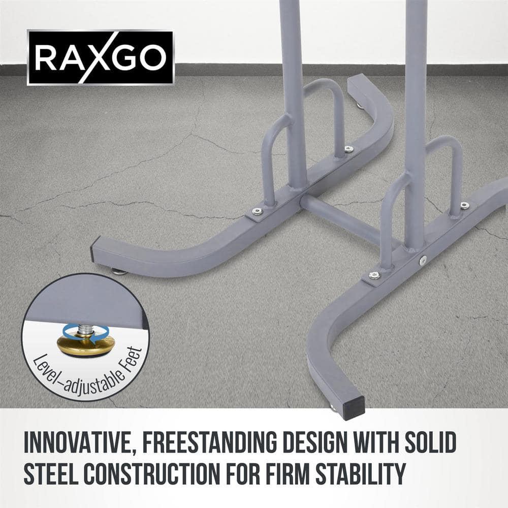 Freestanding Gray Metal Adjustable 2-Bike Storage Rack