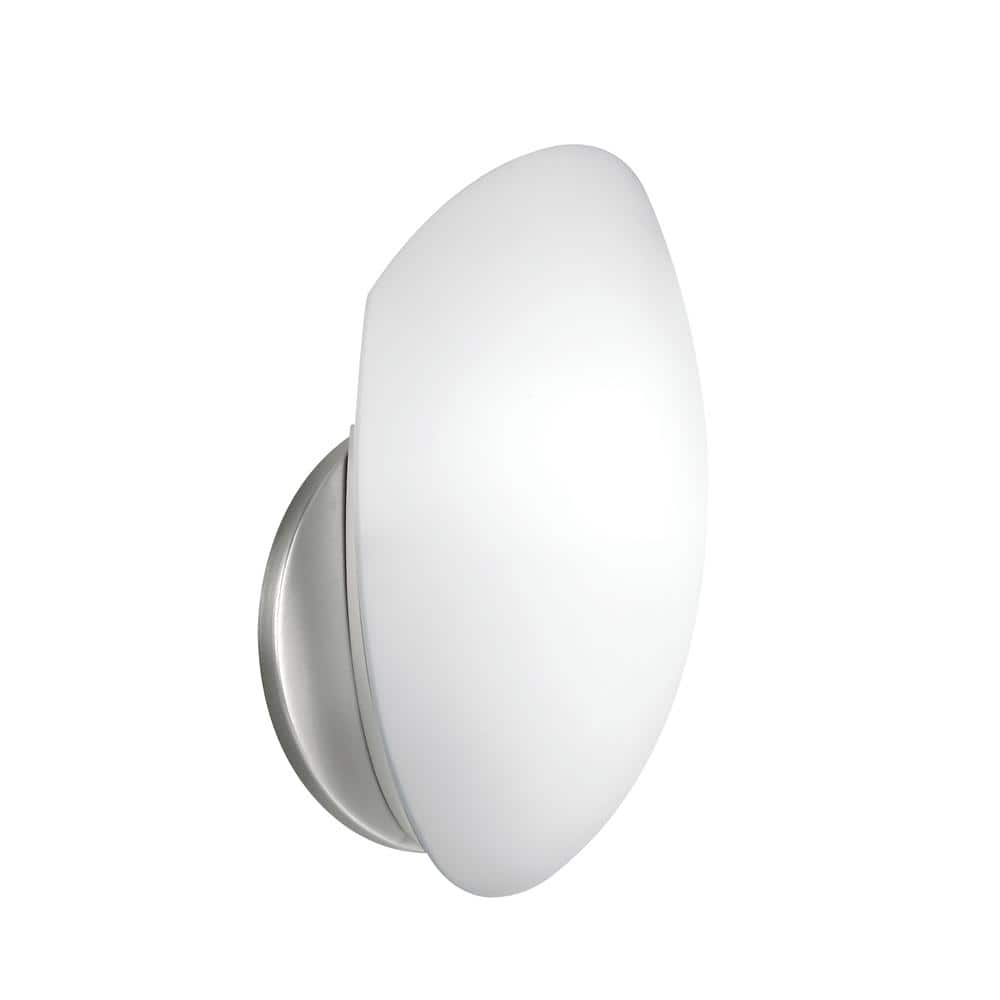 Modern Elegance Brushed Nickel 6" Wall Sconce with Alabaster Glass
