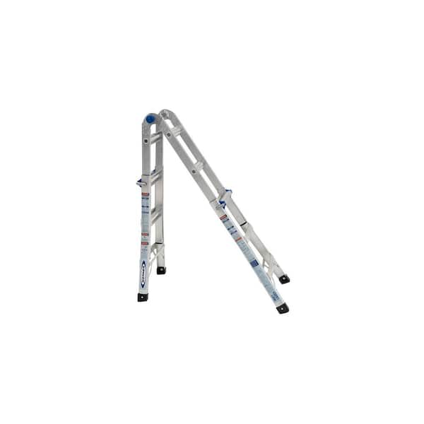 Toestemming Laatste Buitenland Werner 14 ft. Reach Aluminum Telescoping Multi-Position Ladder with 300  lbs. Load Capacity Type IA Duty Rating MT-13 - The Home Depot