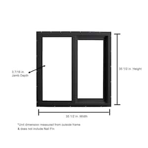 35.5 in. x 35.5 in. Select Series Vinyl Horizontal Sliding Left Hand Black Window with White Int, HP2+ Glass and Screen