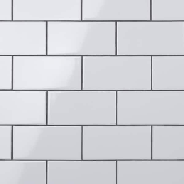 Merola Tile Crown Heights Glossy White 3 in. x 6 in. Ceramic Wall Tile (5.72 sq. ft./Case)
