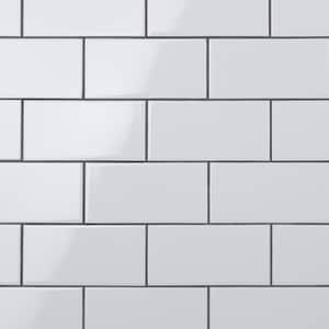 Crown Heights Glossy White 3 in. x 6 in. Ceramic Wall Tile (972.4 sq. ft./Pallet)