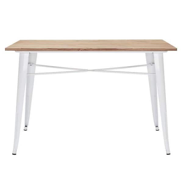 StyleWell Finwick White Metal Rectangular Dining Table