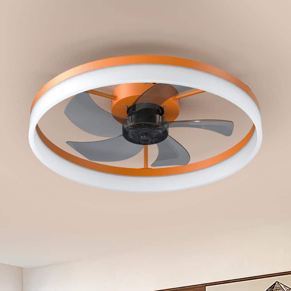 19.7 in. Integrated LED Indoor Orange Ceiling Fan with Remote Control, Adjustable 3 Color Temperature price history on PriceWatchPro