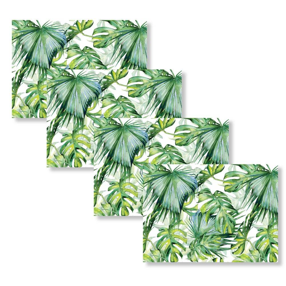 Tropical Palms 18 in. W x 13 in. L Polypropylene 4-pack Placemat Set ...