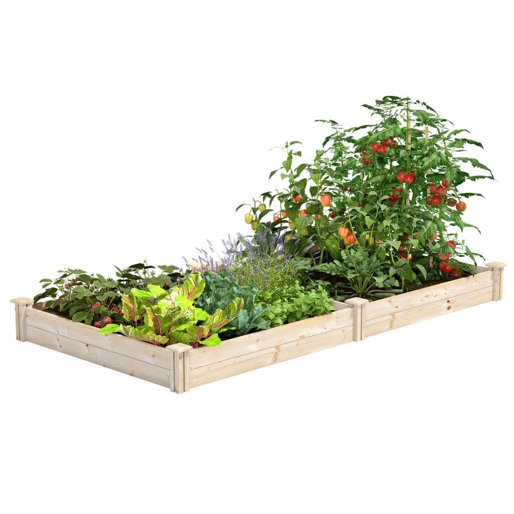 Greenes Fence 4 ft. x 8 ft. x 7 in. Original Pine Raised Garden Bed ...