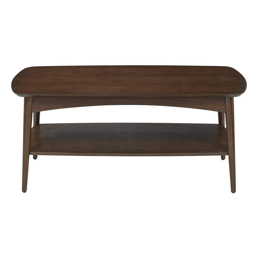 Copenhagen Mid-Century Walnut Rectangular Coffee Table with Storage