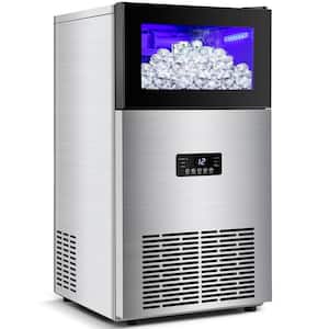 15in. 130LBS/24H Freestanding Ice Maker in Stainless Steel with 35LBS Storage Bin