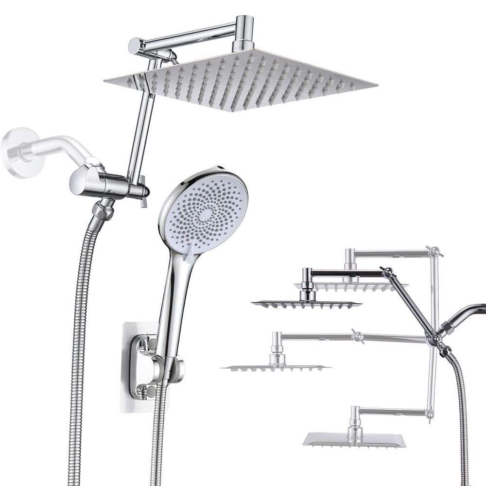 4-spray 8 in. Dual Wall Mounted Rain Shower Head and Handheld Shower Head 2. 5GPM in Chrome price history on PriceWatchPro