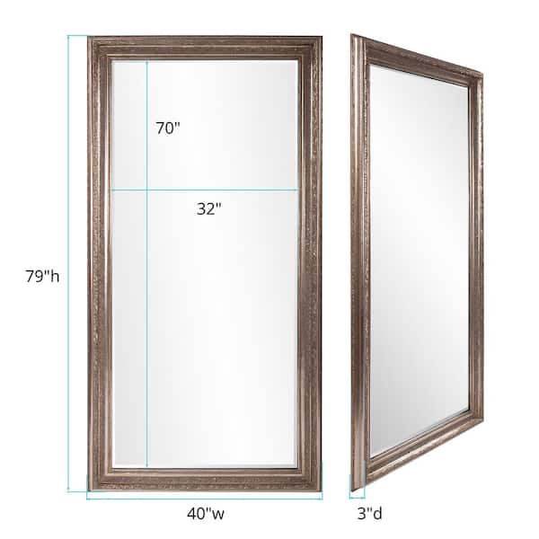 Marley Forrest - Oversized Rectangle Champagne Silver Beveled Glass Classic Mirror (79 in. H x 40 in. W)