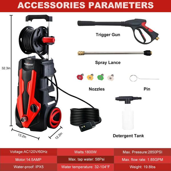 PowerSmart 2850 PSI GPM Amp Electric Cold Water Pressure Washer PS2028