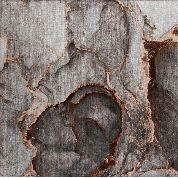 Peach 2 ft. x 3 ft. Woven Abstract Polyester Rectangle Indoor/Outdoor Area Rug