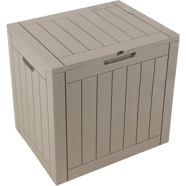 Outdoor Storage Box, 31 Gallon Deck Box, For Indoor and Outdoor Use, Gardening Tools, Lockable, UV Resistant, Gray