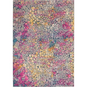 Passion Yellow/Multicolor 5 ft. x 7 ft. Persian Modern Area Rug