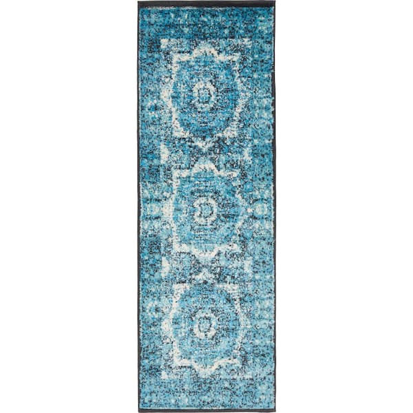 Unique Loom Imperial Lygos Turquoise 2' 0 x 6' 0 Runner Rug