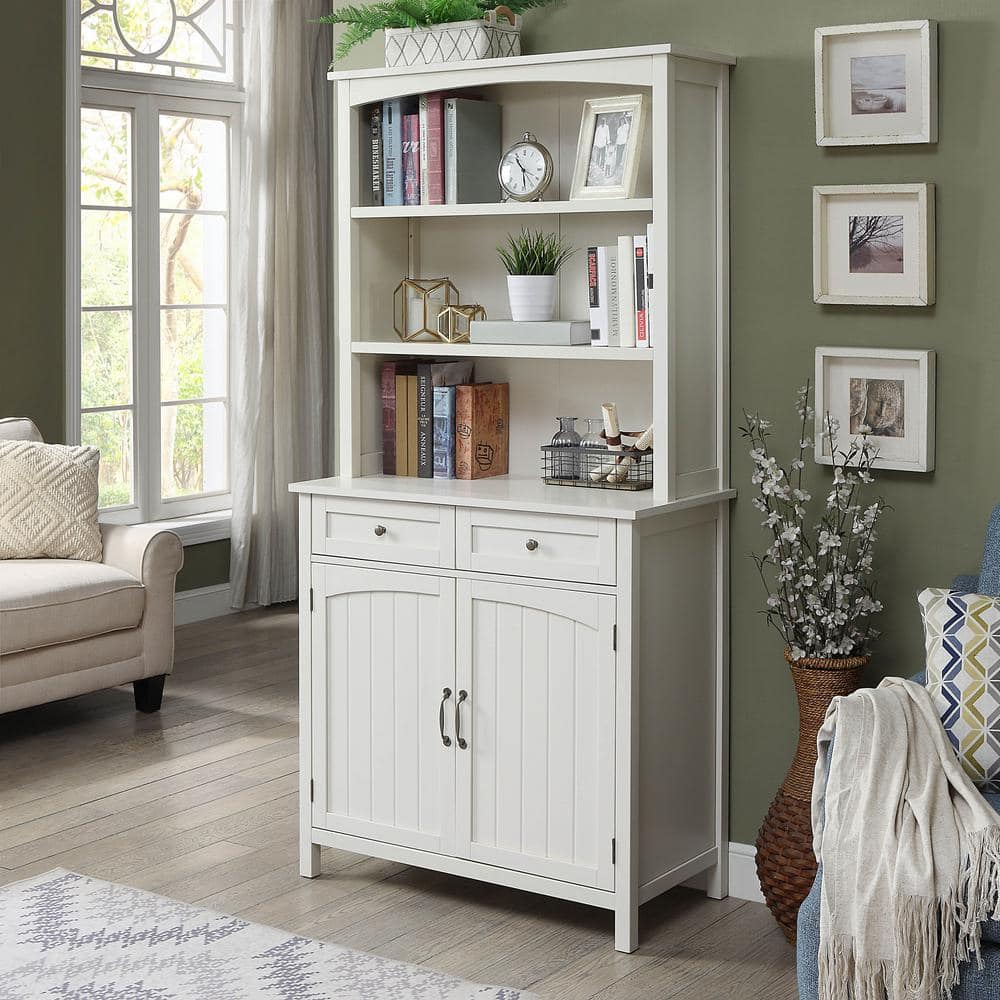 Farmhouse Easy White Wood 36 in. Buffet SKEGL19295D1EW - The Home Depot