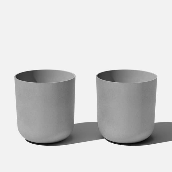 Veradek Kona 20 in. Round Gray Plastic Planter (2-Pack)