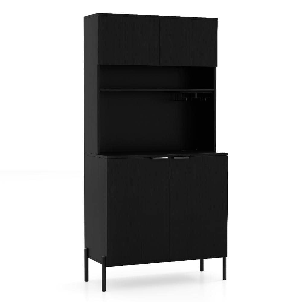 "64.5"" Tall Kitchen Pantry Cabinet with Charging Station and Wine Glass Rack" price history on PriceWatchPro