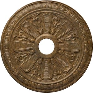 1 in. x 23-1/2 in. x 23-1/2 in. Polyurethane Bristol Ceiling Medallion, Rubbed Bronze