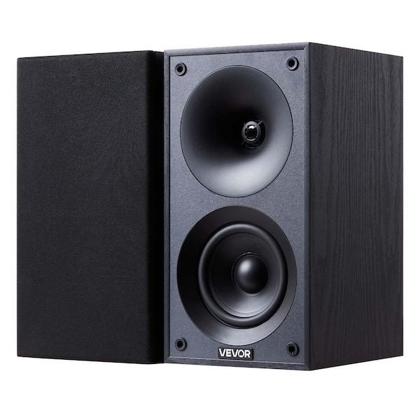 Passive Bookshelf Speaker, 300-Watt, Book Shelf Stereo Speakers with 4 in. Woofer and 1 in. Tweeter, Detachable Grille