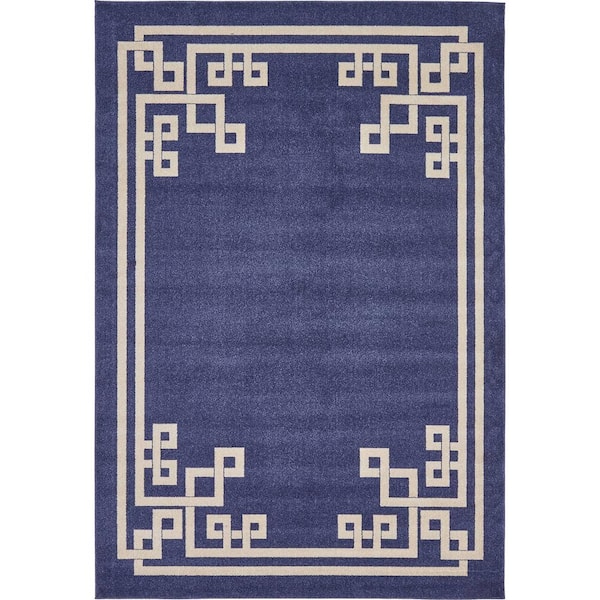 Unique Loom Athens Geometric Navy Blue 7' 0 x 10' 0 Area Rug