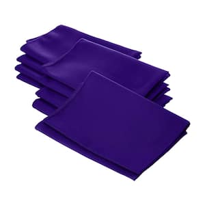 "18 in. x 18 in. Purple Polyester Poplin Napkin (10-Pack)"