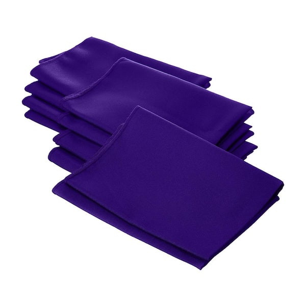 LA Linen "18 in. x 18 in. Purple Polyester Poplin Napkin (10-Pack)"