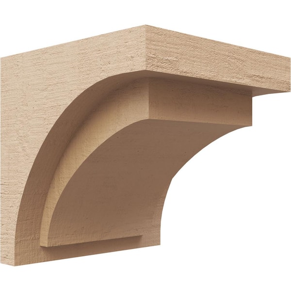 Ekena Millwork 7 in. x 7 in. x 7 in. Wide Rivera Rough Cedar Woodgrain TimberThane Corbel, Primed Tan